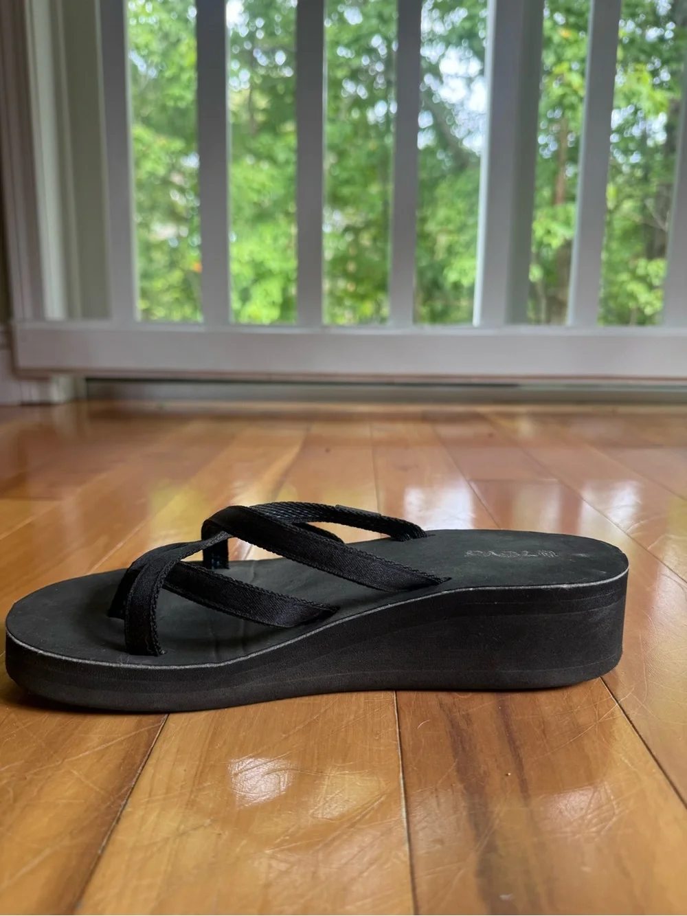 Black Platform Teva Flip Flops